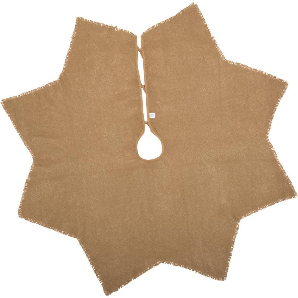 48 in. Burlap Natural Tan Farmhouse Christmas Decor Tree Skirt - Hercitys