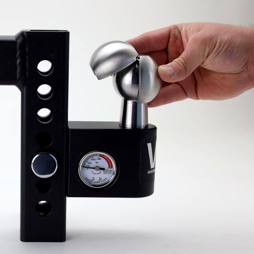 4″ Steel Adjustable Trailer Hitch Ball Mount for 2″ Receiver w/Weight Scale for Sway Prevention – 12,500 lbs GTW - Hercitys