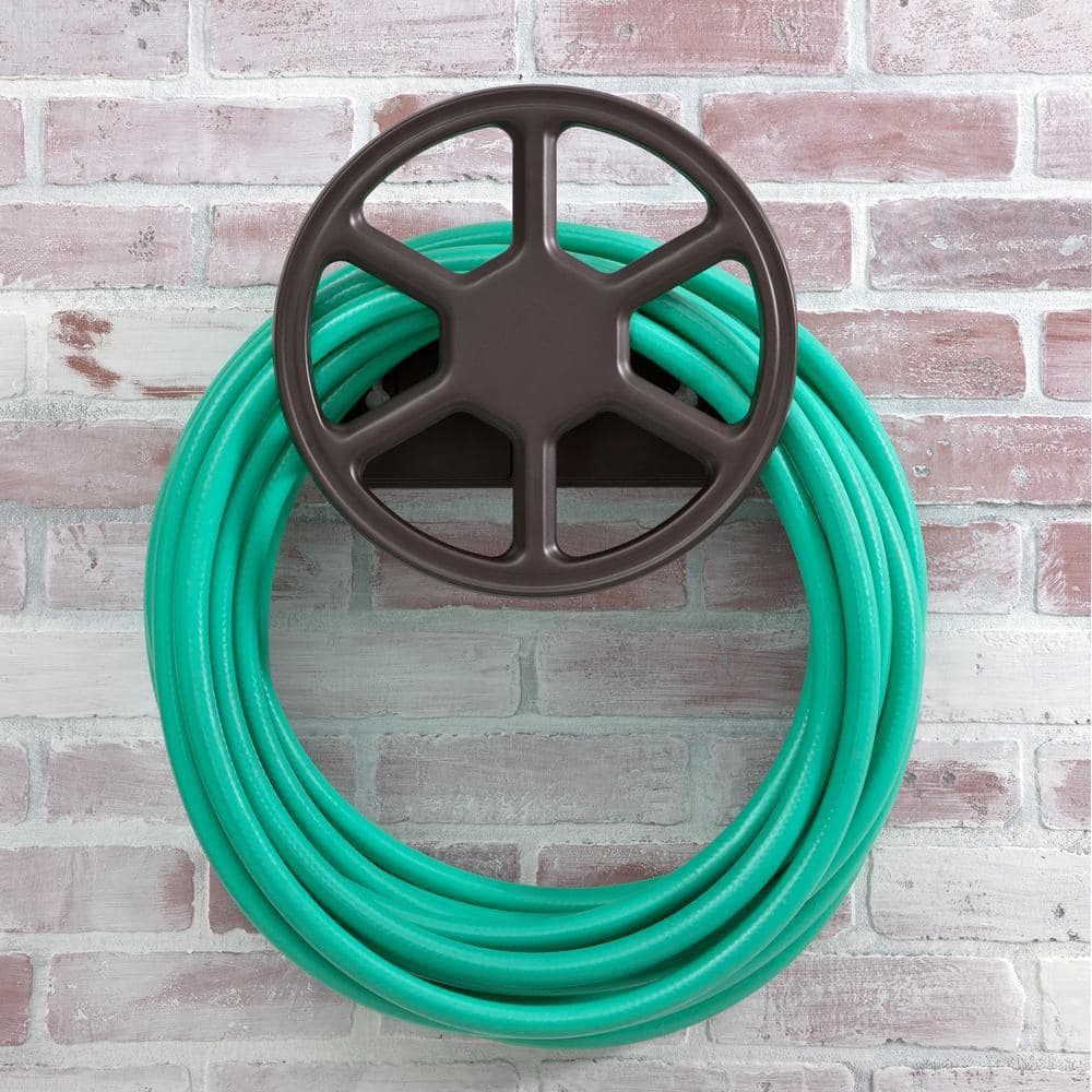 125 ft. Black Steel Durable Wall Mounted Garden Hose Reel - Hercitys