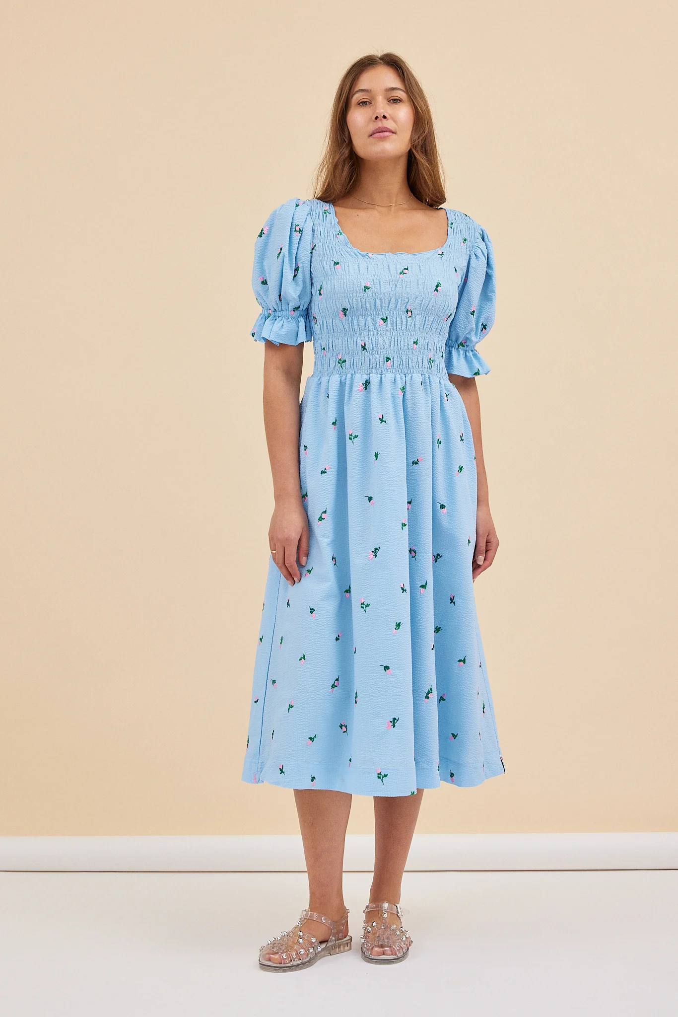 DAPHNE DRESS - BLUE ROSES - Hercitys