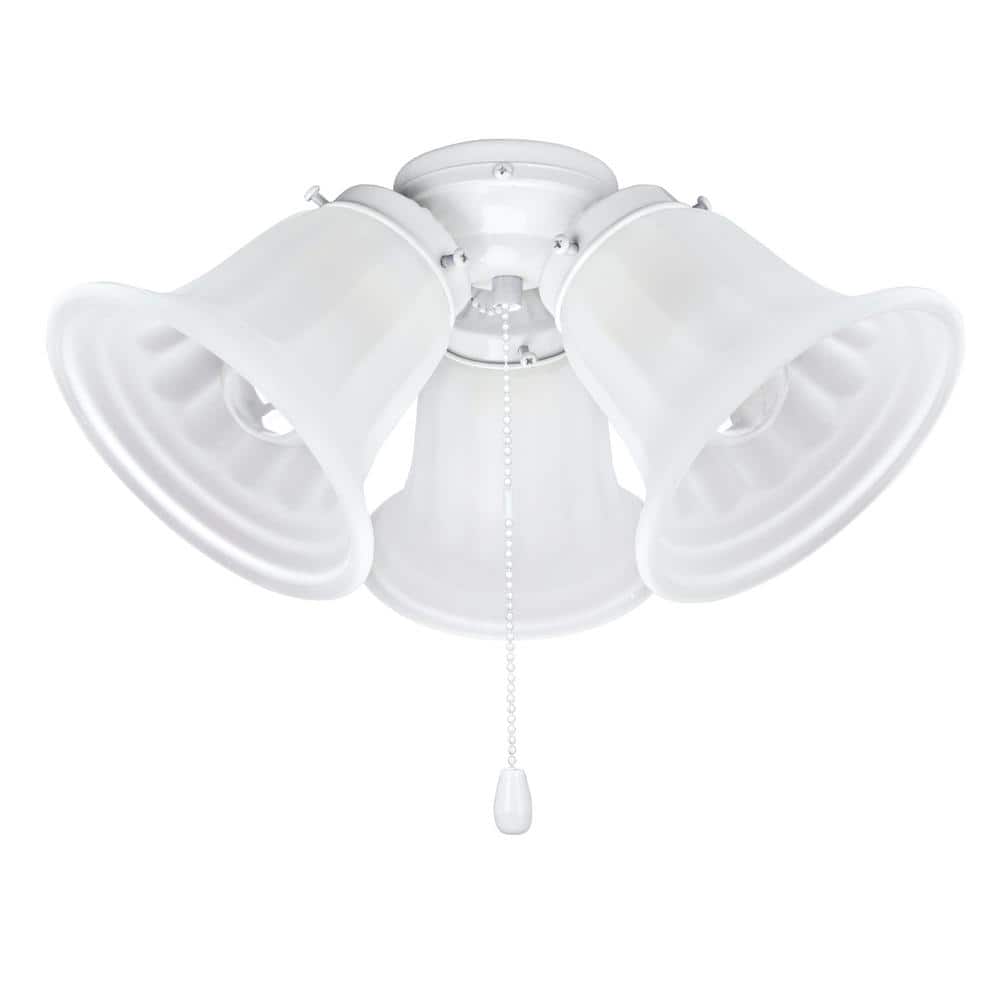 3-Light 5-1/2 in. Painted White Ceiling Fan Fitter Light Kit with Pull Chain (1-Pack) - Hercitys
