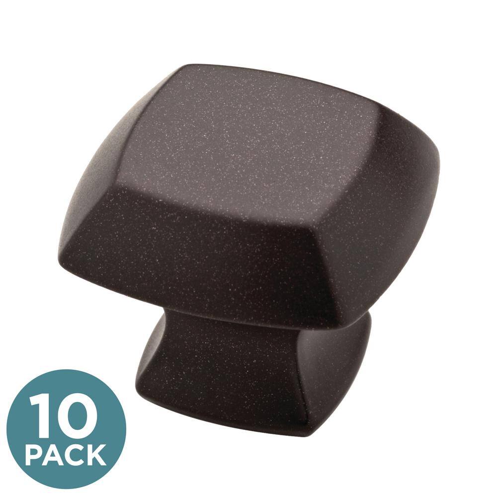 10-Pack Mandara 1-1/4in. (32 mm) Classic Cocoa Bronze Square Cabinet Knobs - Hercitys