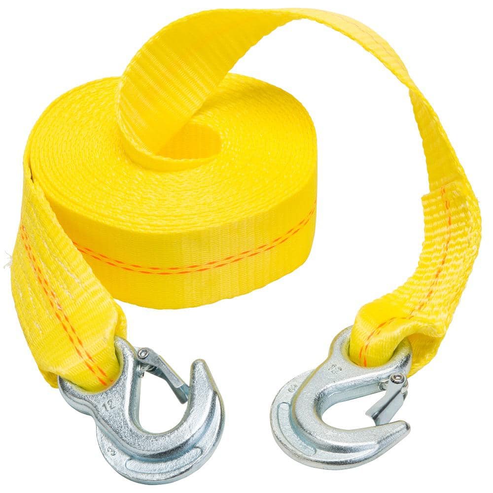 25 ft. x 2 in. Heavy-Duty Tow Strap with Hooks - Hercitys