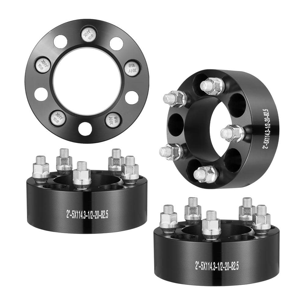 2 in. 5 in. x 4.5 in. Wheel Spacers Wheel Adapters 5 Lug Forged Spacer 4 pcs Black - Hercitys
