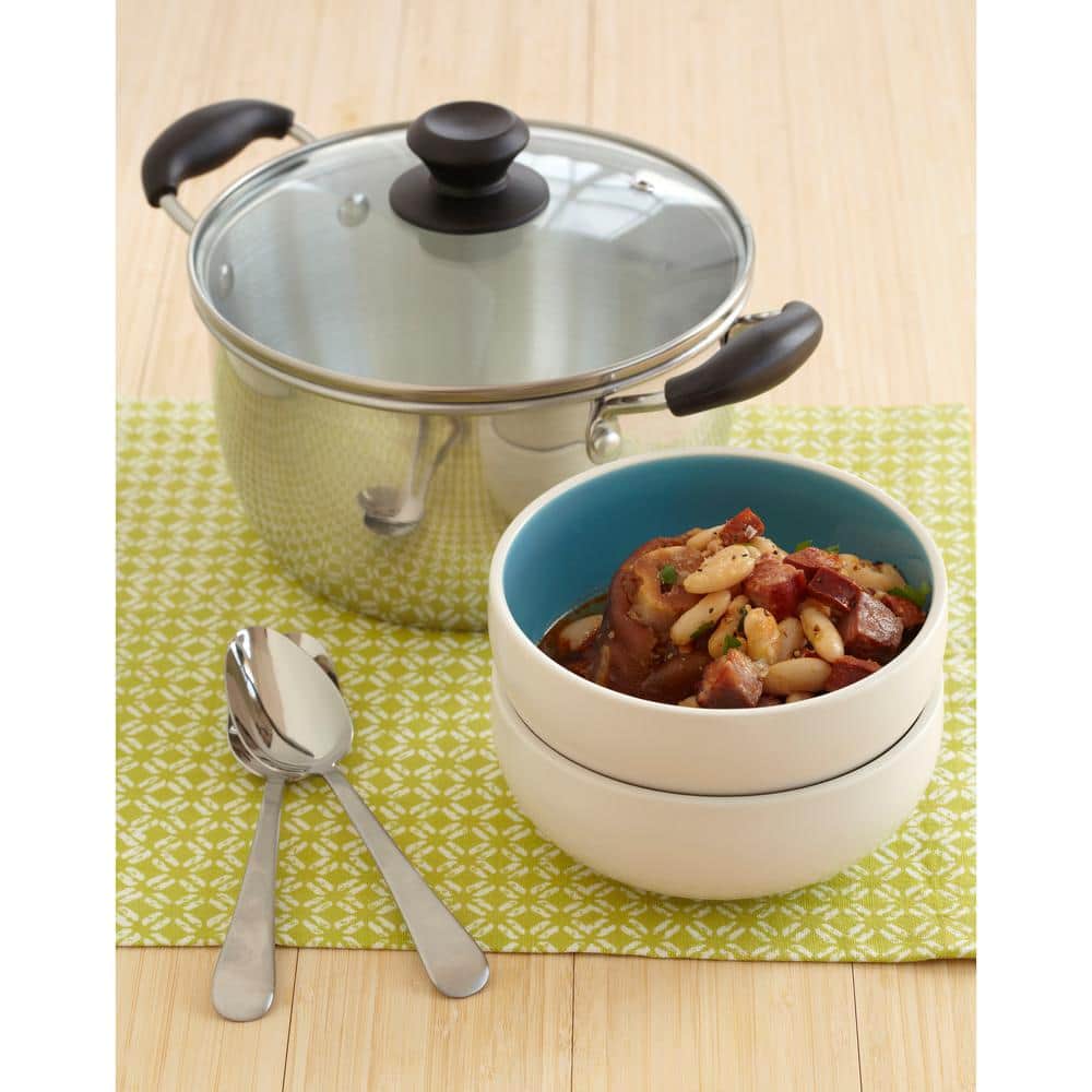 2-Piece 8 qt. Silver Aluminum Stock Pot with Lid - Hercitys