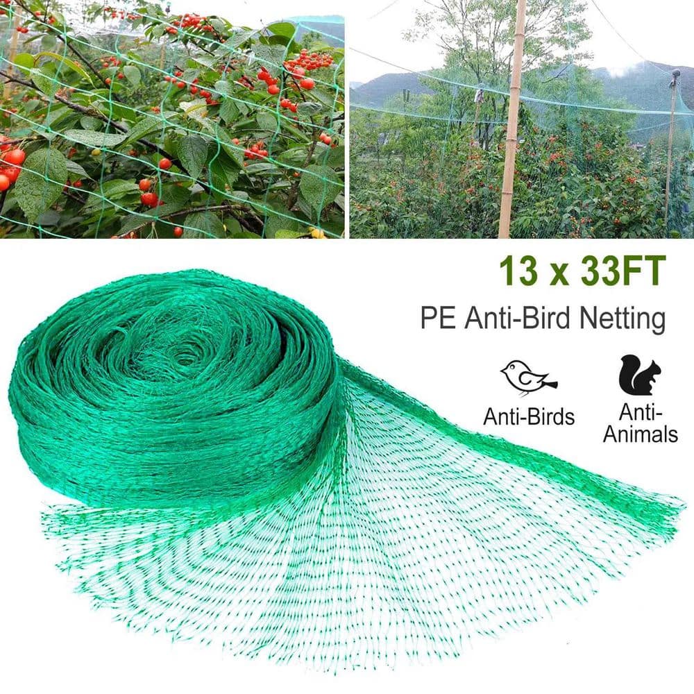 13 ft. x 33 ft. Heavy Duty PE Garden Net Anti Bird for Plants, Fruits, Tree Vegetables Protection - Hercitys