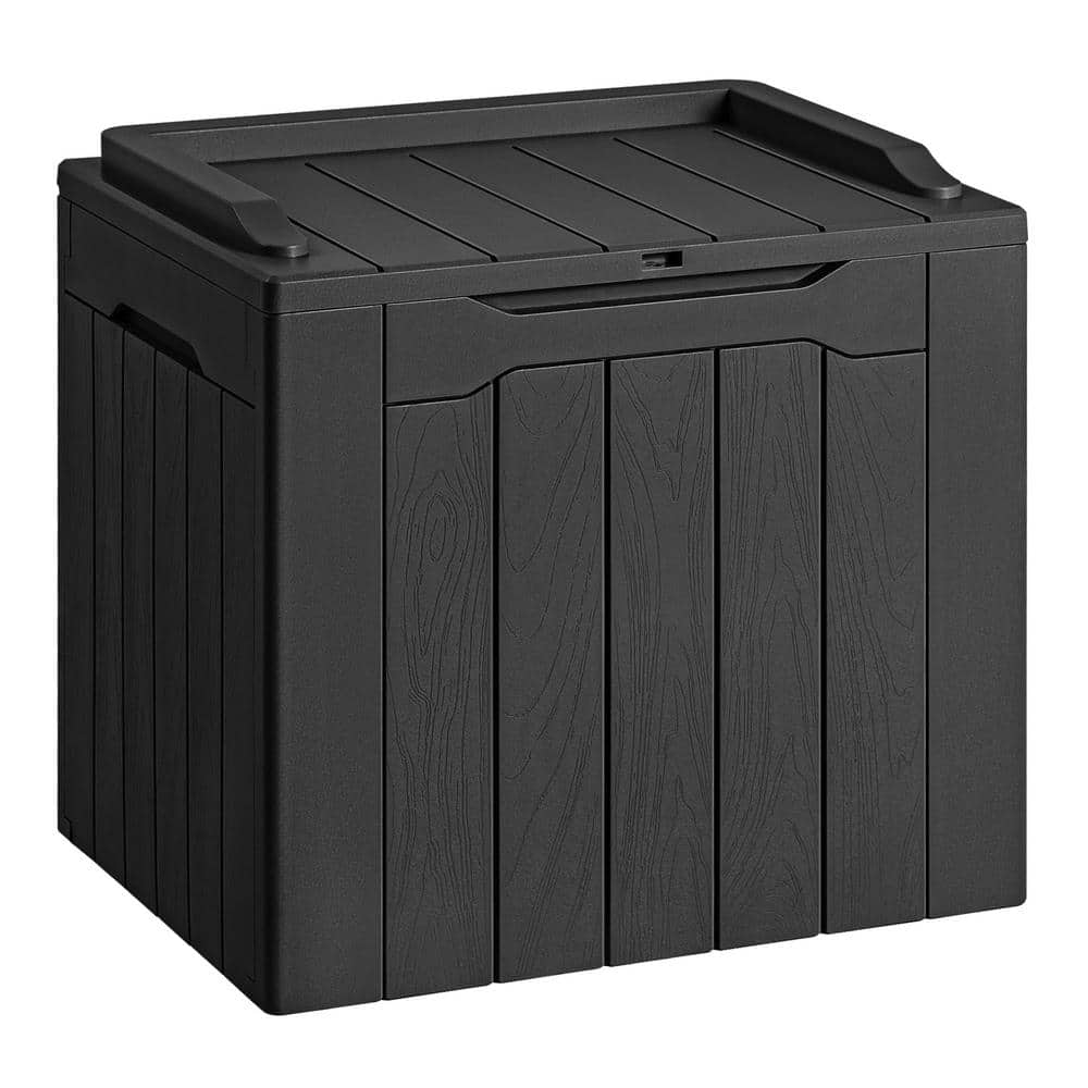 30 Gal. ‎22 in. x 16 in. x 21 in. Black Resin Deck Box Outdoor Indoor Waterproof Storage Box - Hercitys