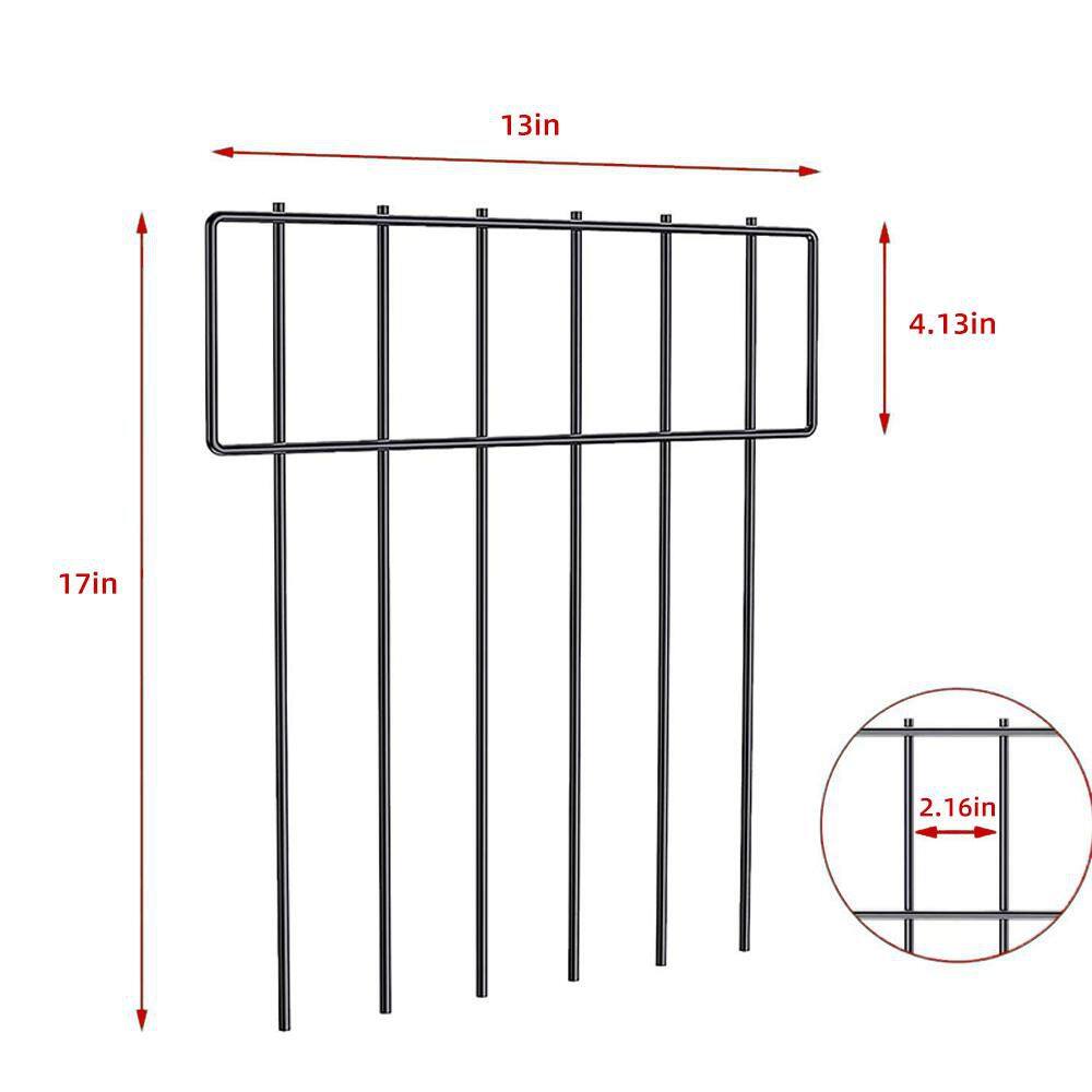 13 in. W x 17 in. H Metal Garden Fence Animal Barrier No Dig Fence for Dog Flower Boarder Patio Yard, 25-Panels - Hercitys