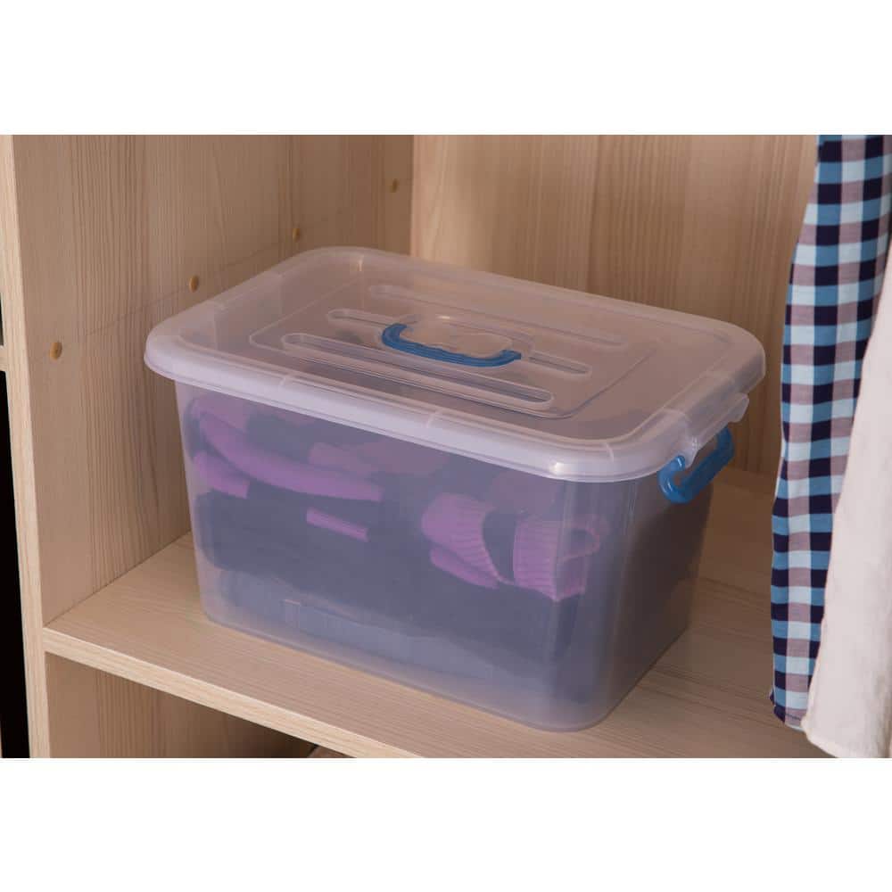 5.36 Gal. Large Clear Storage Container With Lid and Handles - Hercitys