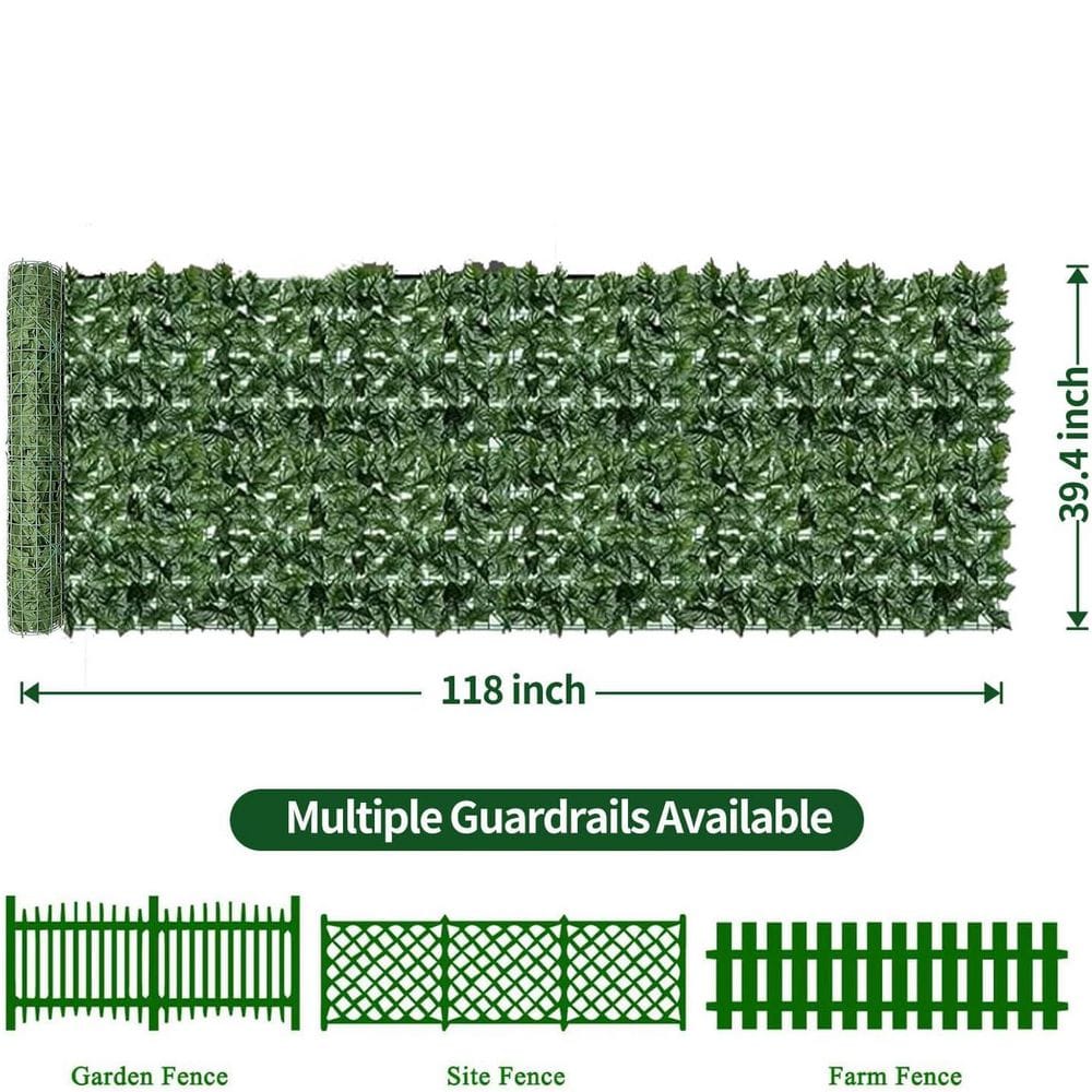 39.4 in. x 118 in. in Polyethylene Artificial Ivy Privacy Garden Fence - Hercitys
