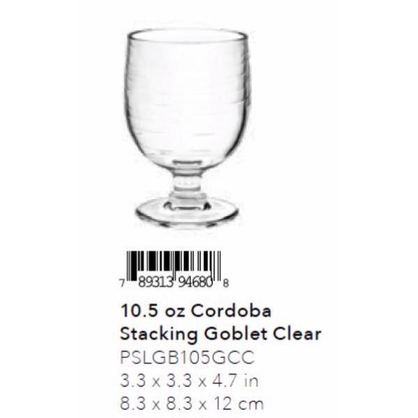 10.5 oz. 6-Piece Cordoba Clear Stacking Goblet Set - Hercitys