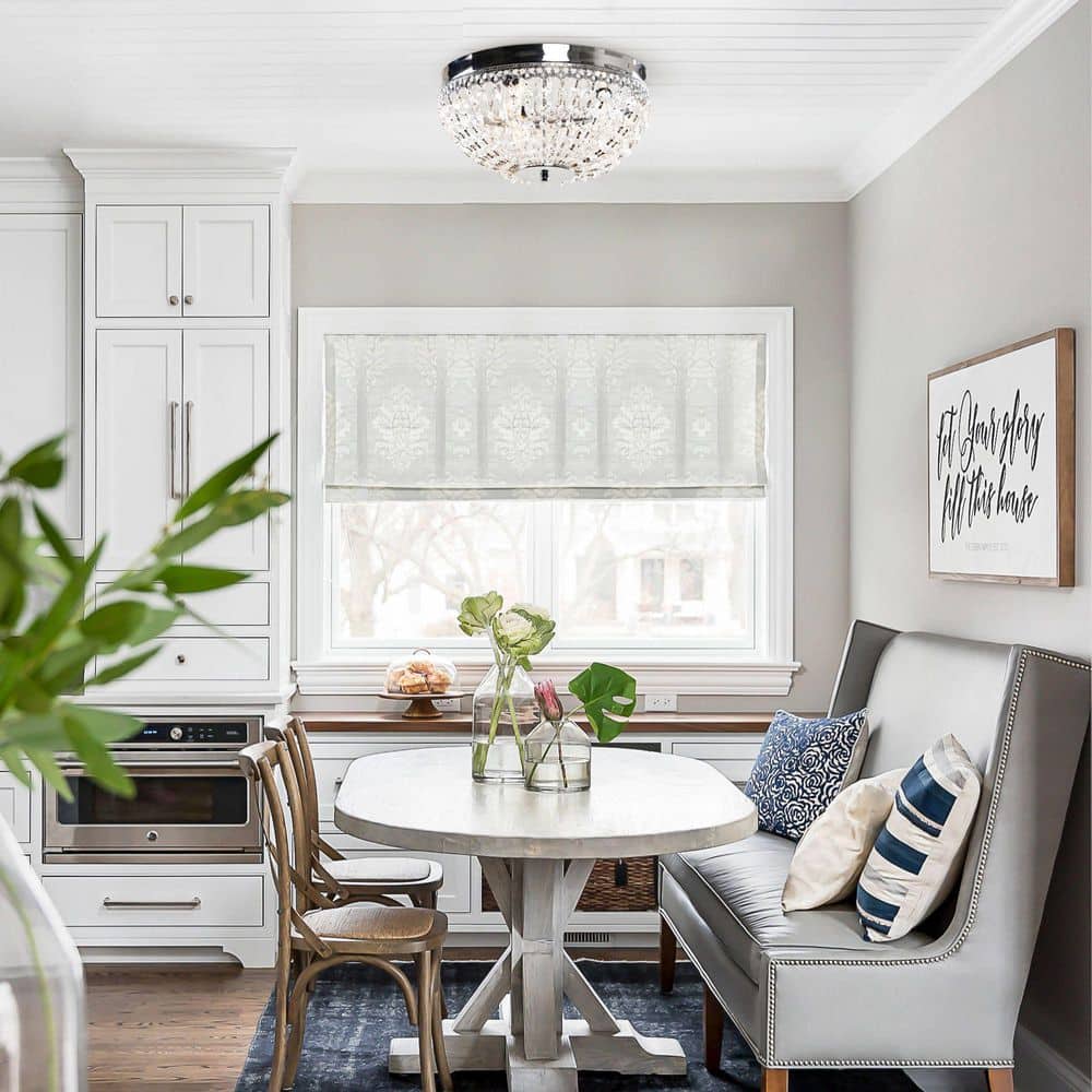 13.75 in. 3-Light Modern Crystal Chrome Flush Mount Ceiling Light Chandelier for Hallway and Bedroom - Hercitys