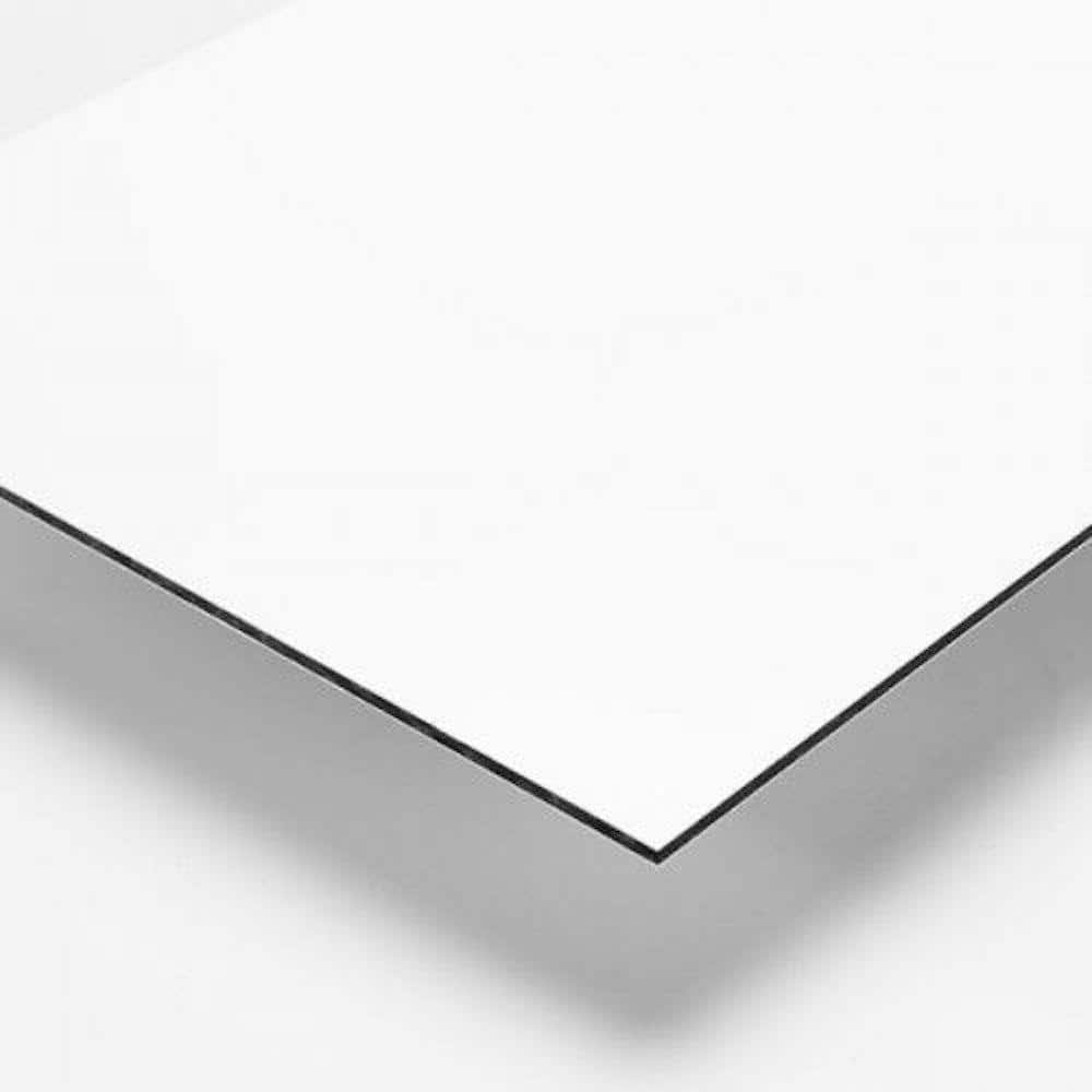 24 in. x 24 in. x 1/8 in. Thick Aluminum Composite ACM White Sheet - Hercitys
