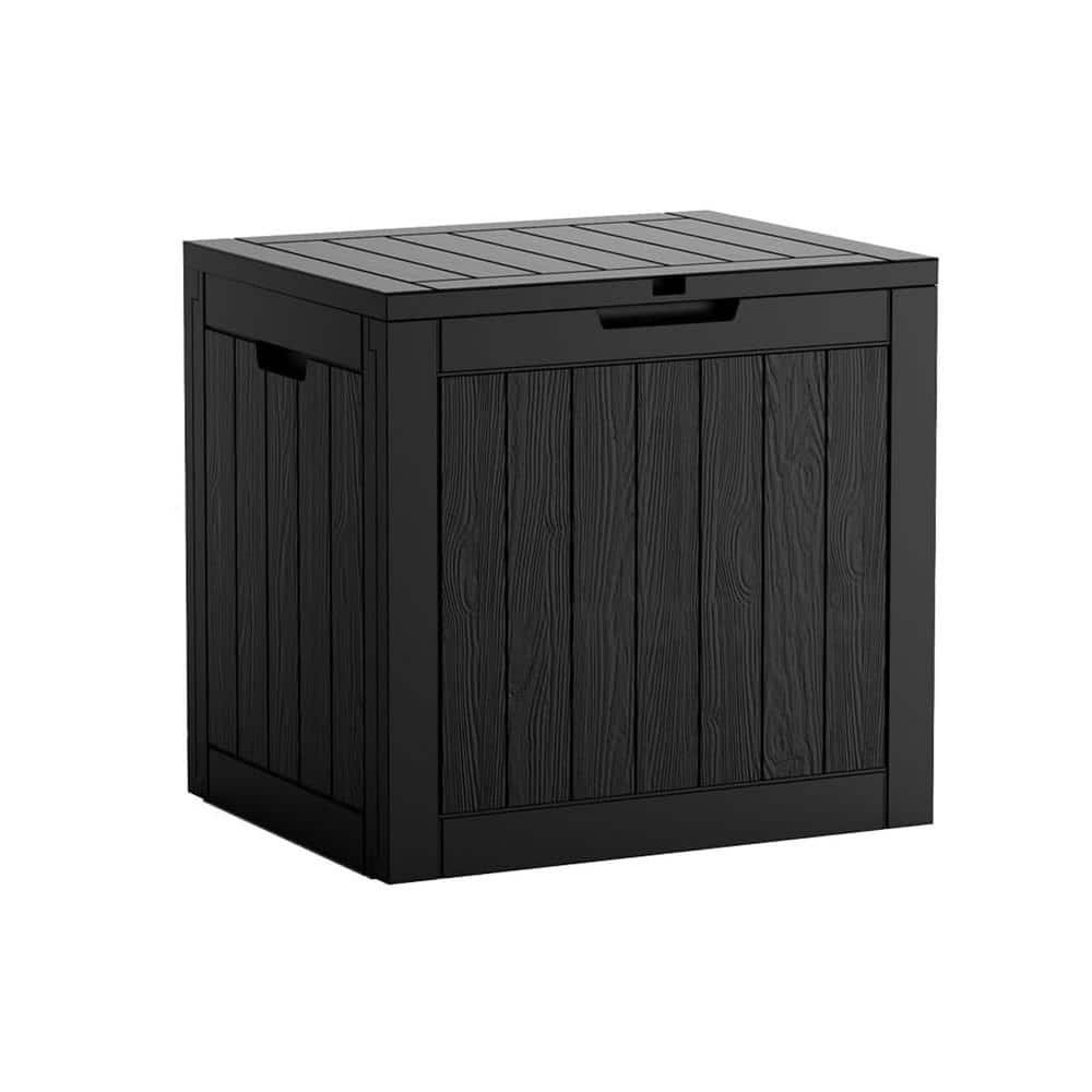 31 Gal. Black Resin Deck Box Weatherproof and UV Resistant - Hercitys