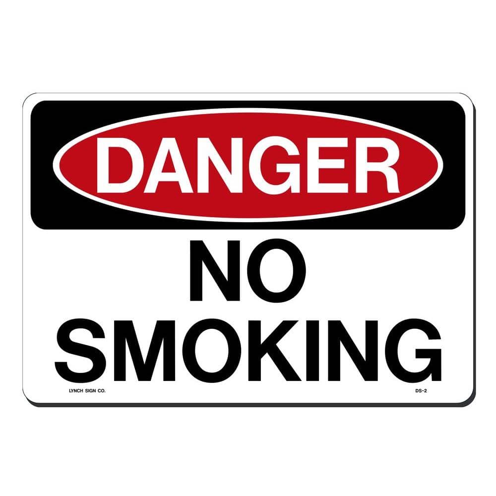 14 in. x 10 in. Danger No Smoking Sign Printed on More Durable, Thicker, Longer Lasting Styrene Plastic - Hercitys