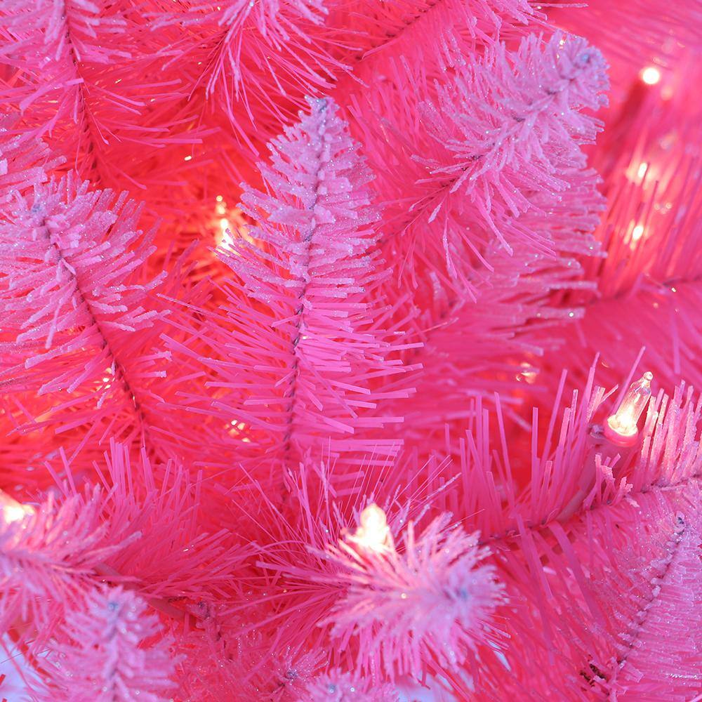 4 ft. Prelit Fashion Pink Pine Artificial Christmas Tree with 150 UL-Listed Clear Lights - Hercitys