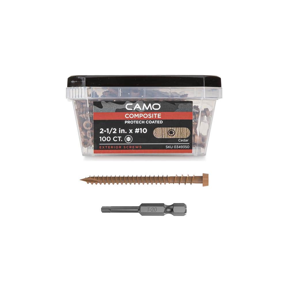 #10 2-1/2 in. Cedar Star Drive Trim-Head Composite Deck Screw (100-Count) - Hercitys