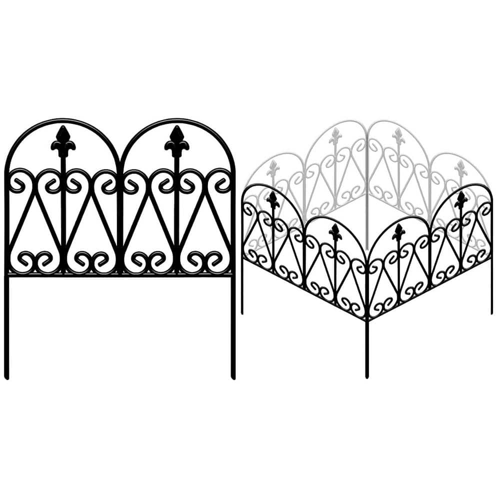 24.5inH Decorative Metal Garden Fence Heavy Duty for Dogs 5 Pack Outdoor Flower Beds Patio Yard Decor - Hercitys