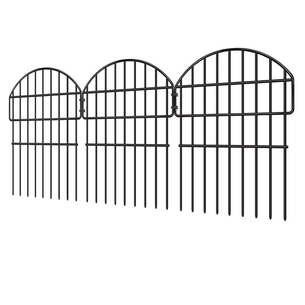 17 in. Rustproof Metal Garden Fence Animal Barrier 27 Panels No Dig Fence 1.25 in. Gap Decorative Outdoor Yard Fence - Hercitys