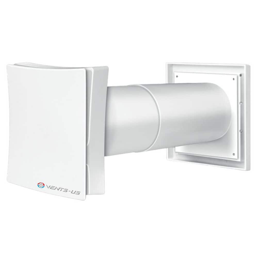 4 in. Wall Through Natural Ventilation Kit for Passive Fresh Air with Extendable ABS Plastic Ducting - Hercitys