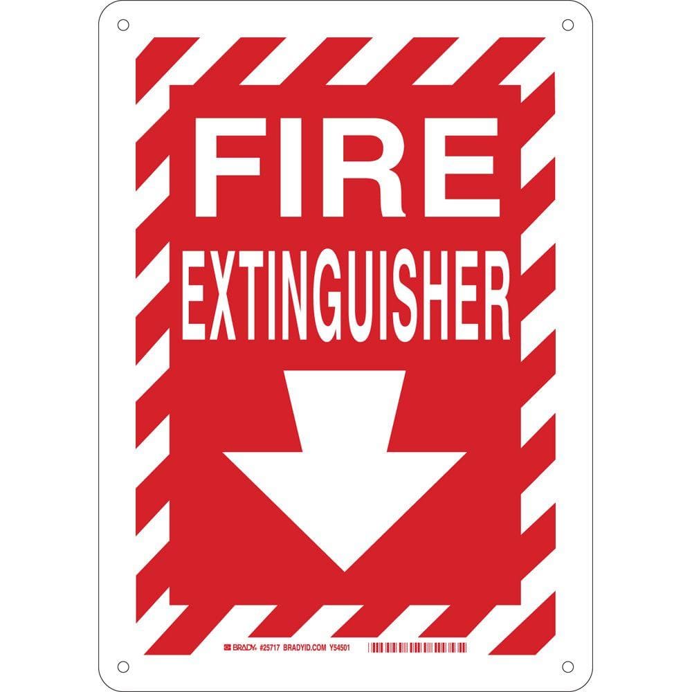 14 in. x 10 in. Plastic Fire Extinguisher with Arrow Safety Sign - Hercitys