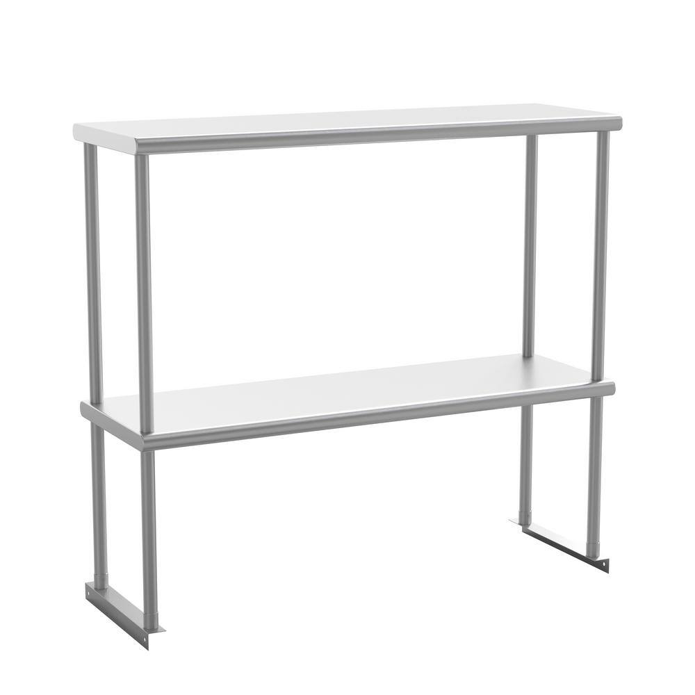 36 in. W x 12 in. D Rectangle Stainless Steel Metal Shelf with Stainless Steel Frame - Hercitys