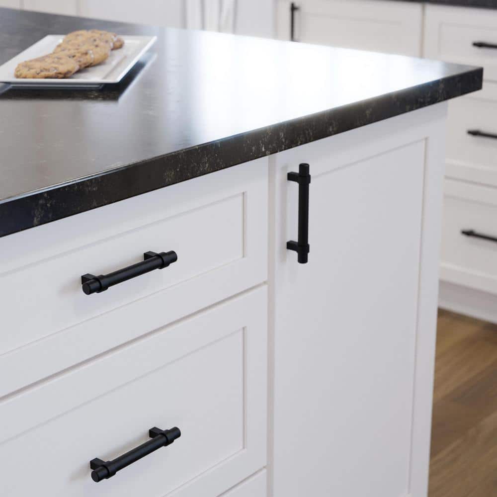 10-Pack Simple Wrapped Bar 3-3/4 in. (96 mm) Classic Matte Black Cabinet Drawer Pulls - Hercitys