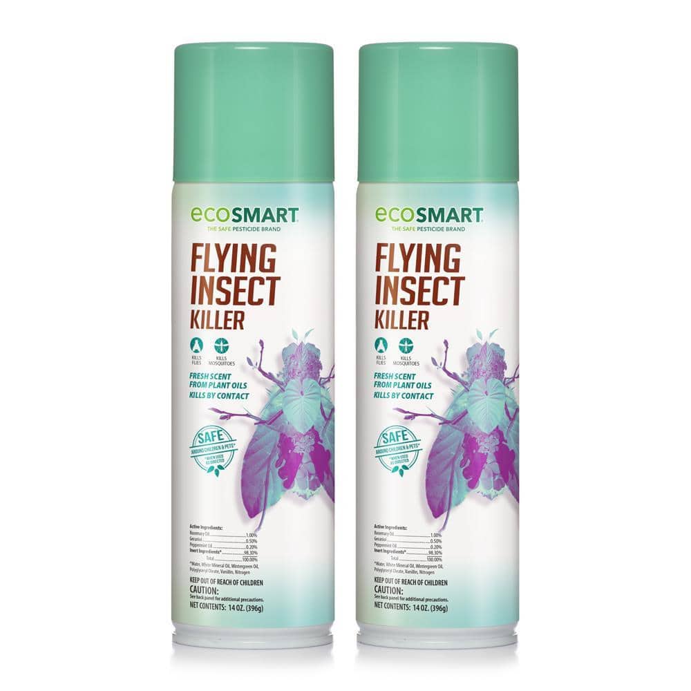14 oz. Natural Flying Insect Killer with Plant-Based Rosemary and Peppermint Oil, Aerosol Spray Can (2-Pack) - Hercitys