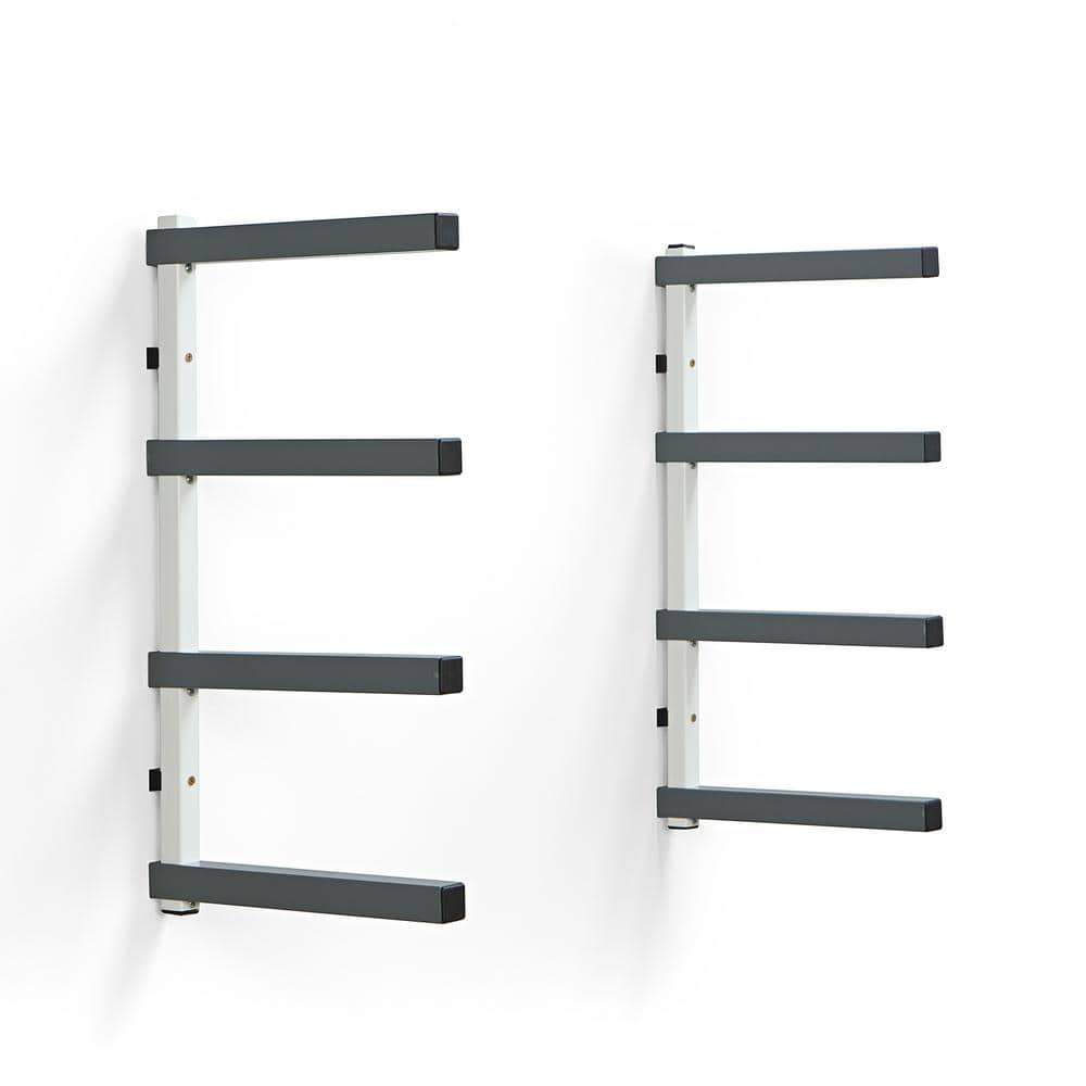 24.25 in. H x 72 in. W x 12.5 in. D Gray/White 4-Level Wall Mounted Storage Rack - Hercitys