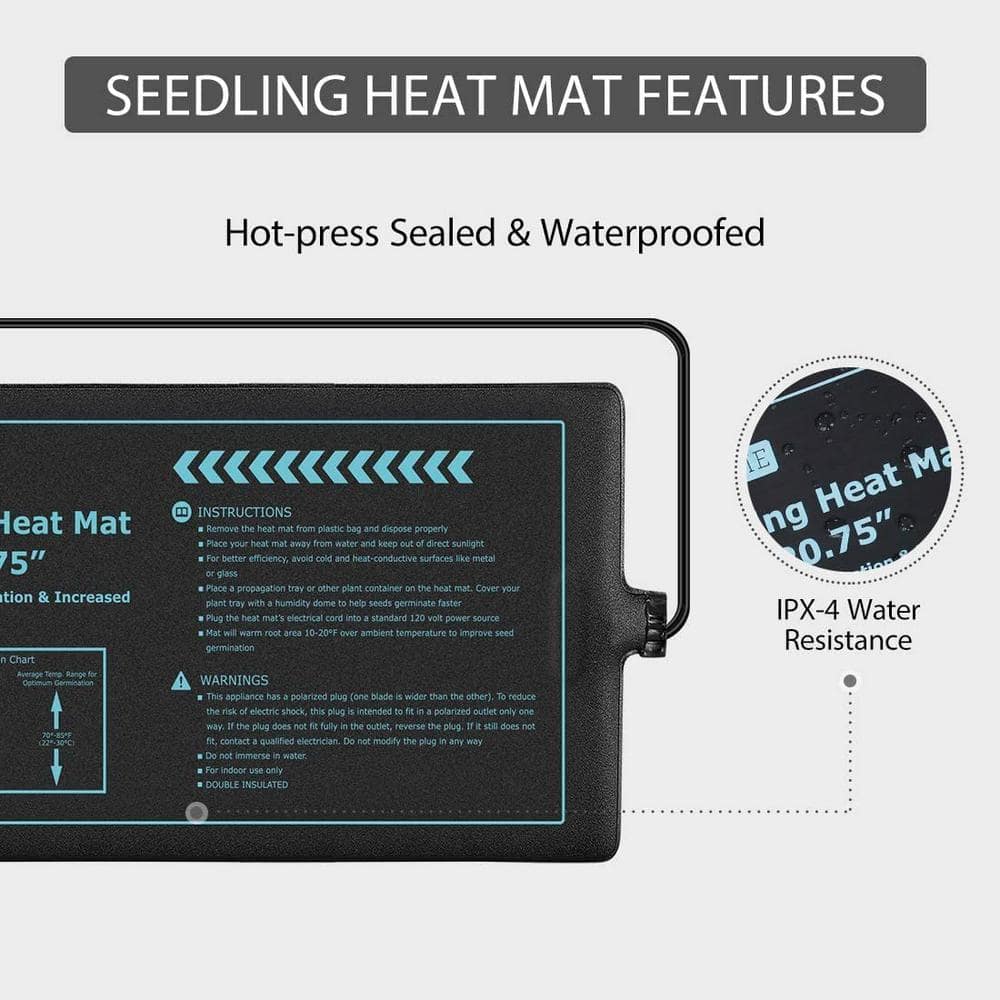 10 in. x 20.75 in. Waterproof Seedling Heat Mat - Hercitys