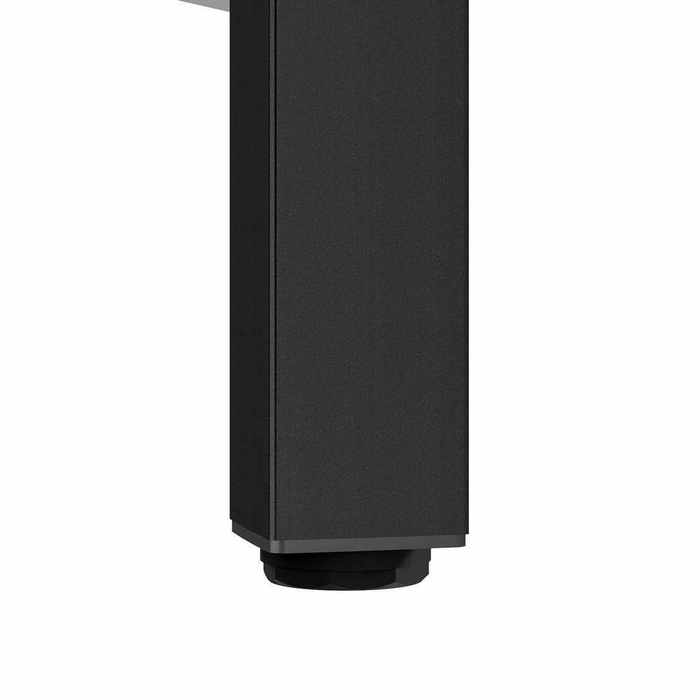 (4-Pack) 5 15/16 in. (150 mm) Matte Black Metal Square Furniture Leg with Leveling Glide - Hercitys