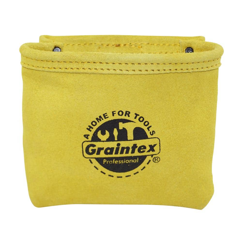 1-Pocket Suede Leather Nail and Tool Pouch in Yellow - Hercitys