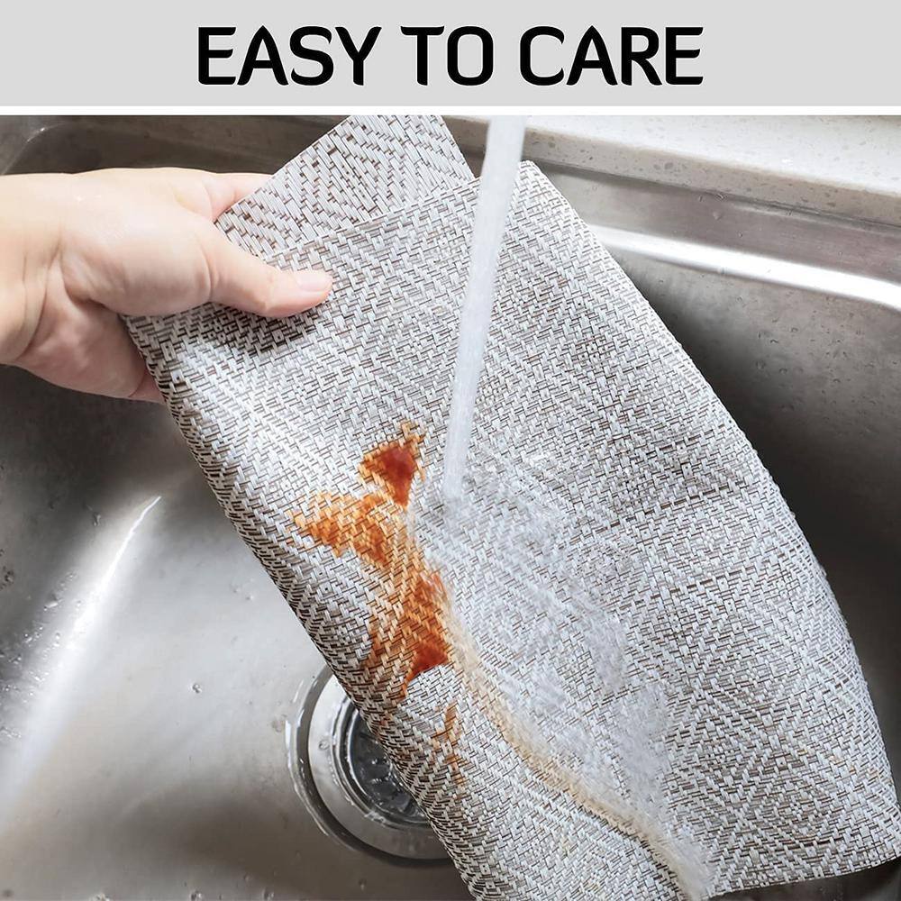 18 in. x 12 in. White Weave Vinyl Placemat (Set of 4) - Hercitys