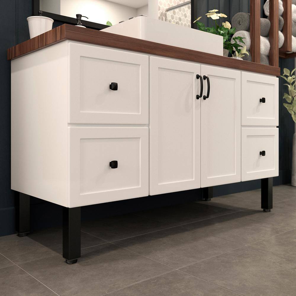 (4-Pack) 7 7/8 in. (200 mm) Matte Black Metal Square Furniture Leg with Leveling Glide - Hercitys