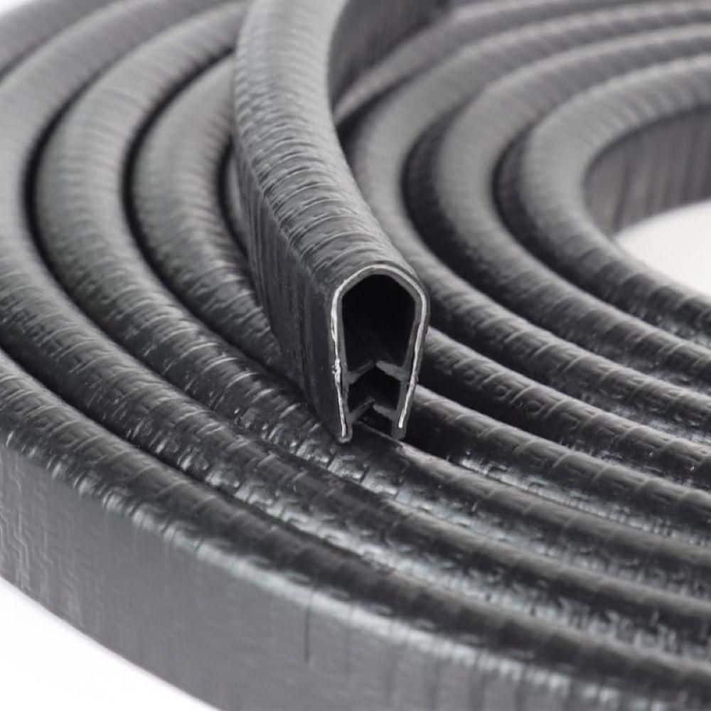 120 in. x 10 ft. x 0.5 in. x 1 in. Flexible, Durable, Easy to Install, Black with Metal Clips Edging 1-Pack - Hercitys