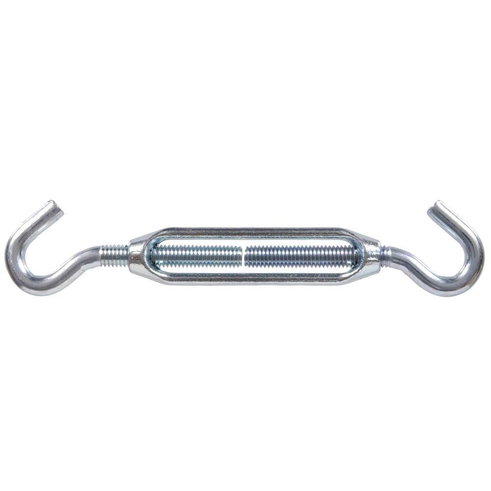 12-24 in. x 6-3/8 in. Zinc-Plated Hook and Hook Turnbuckle (10-Pack) - Hercitys