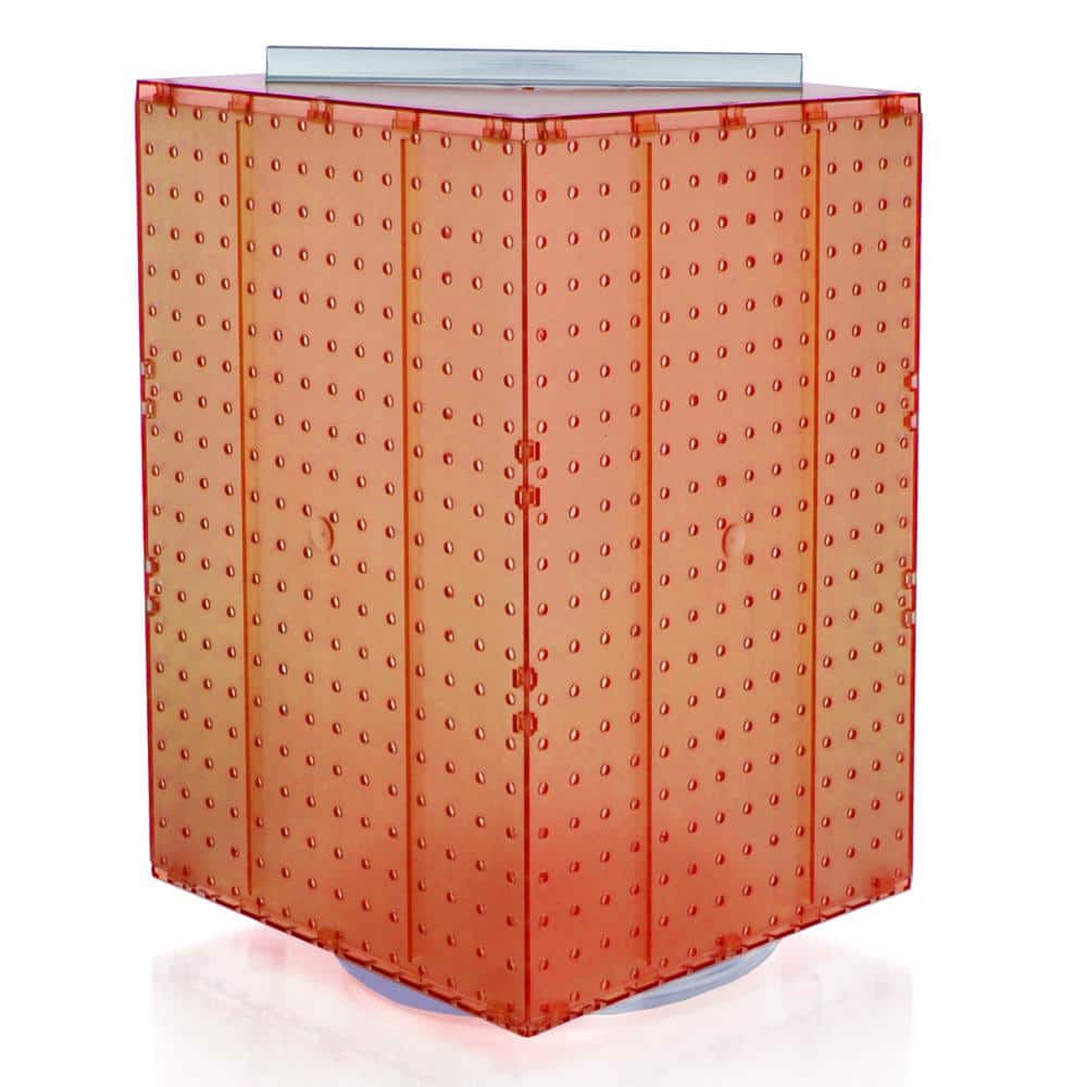20 in. H x 14 in. W Interlock Pegboard Tower on a Revolving Base in Orange - Hercitys