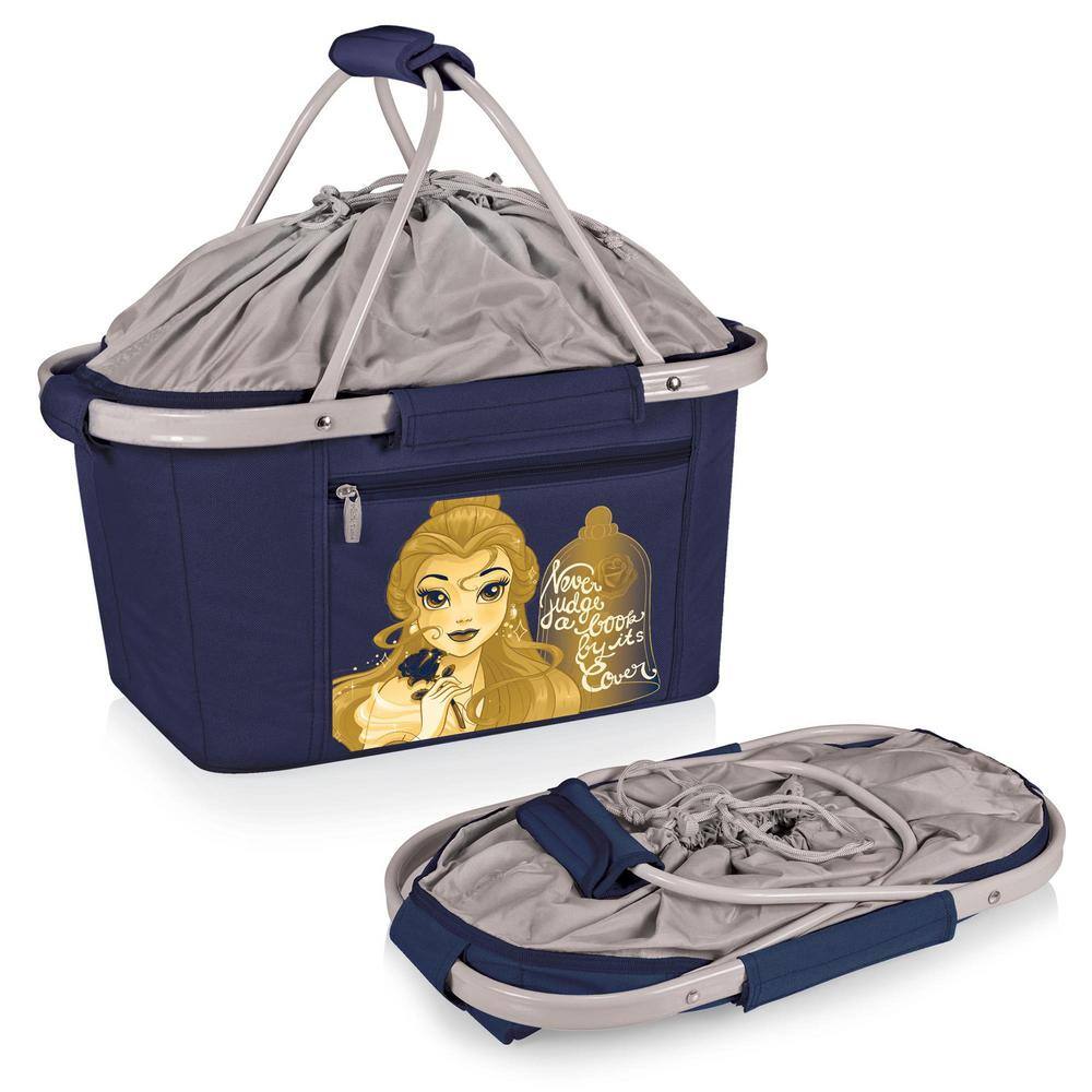 28 oz. Navy Beauty and the Beast Metro Basket Collapsible Tote Cooler - Hercitys