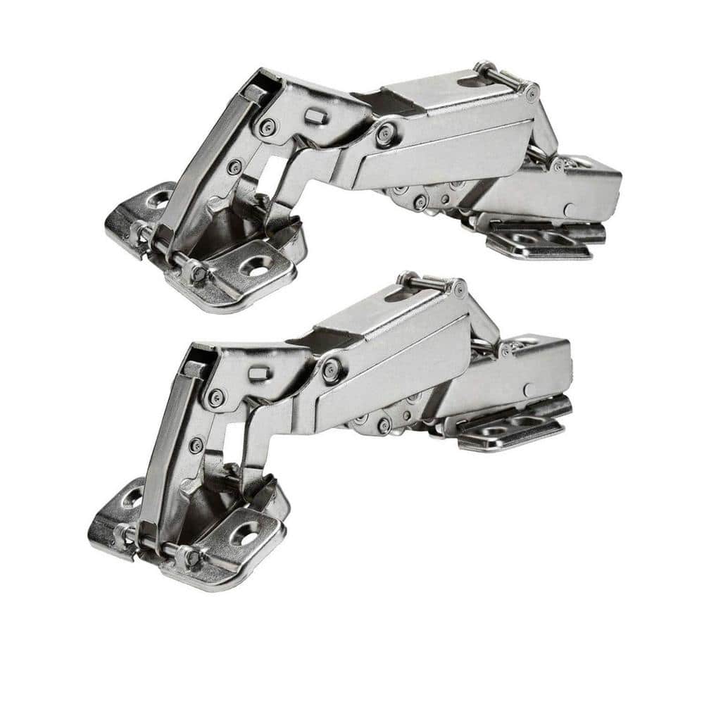 1-Pair Full Overlay 175° Frameless Cabinet Doors Hinges, Adjustable Mounting Hinges, Soft Closing Steel Buffer Dampers - Hercitys