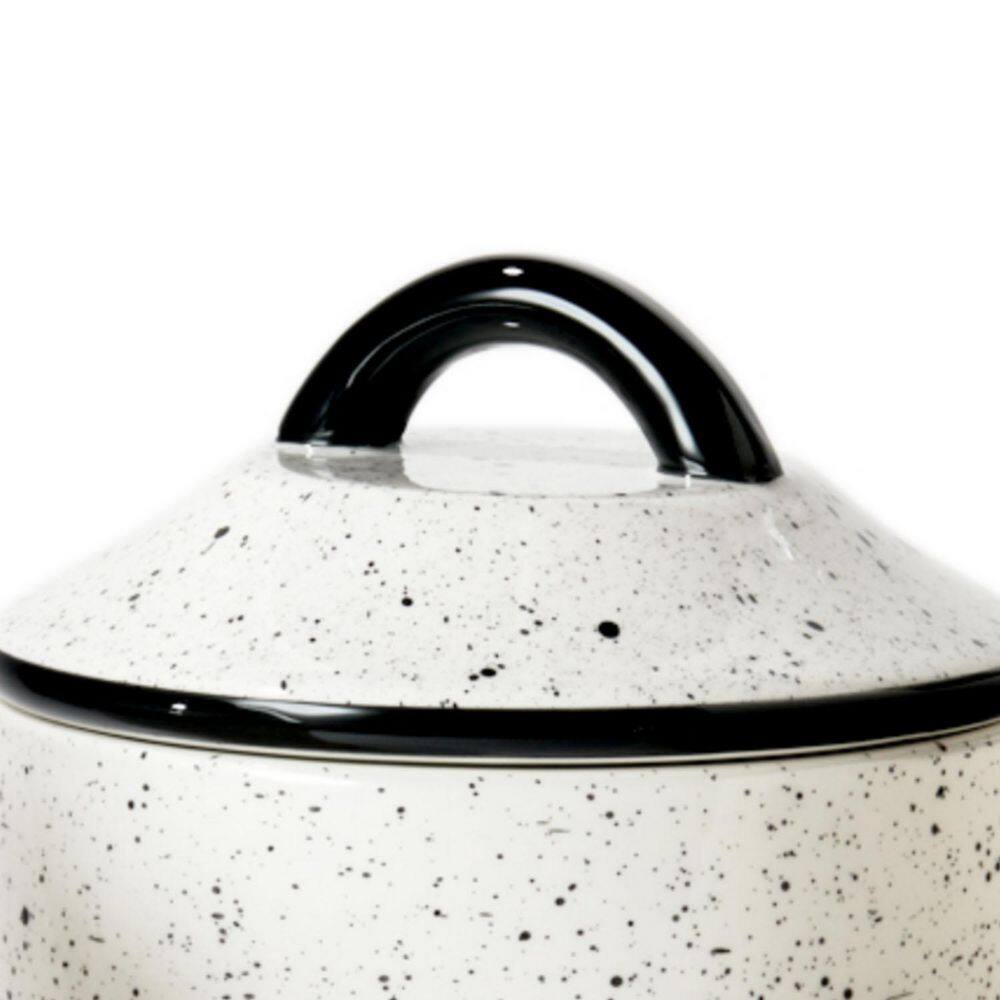 3-Piece Farm Fresh Ceramic Canister Set with Ceramic Top Lids, White - Hercitys