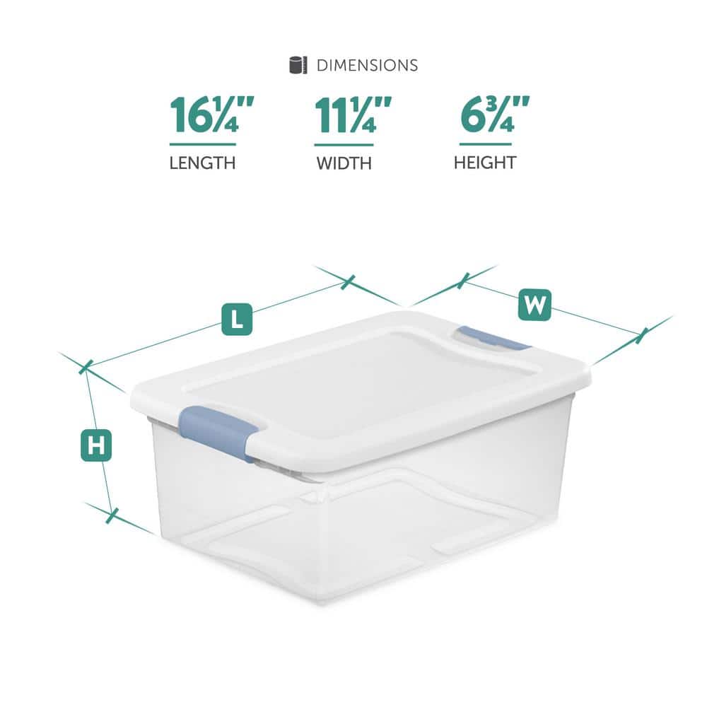 15 Qt. Stackable Latching Storage Box Container in Clear (12-Pack) - Hercitys