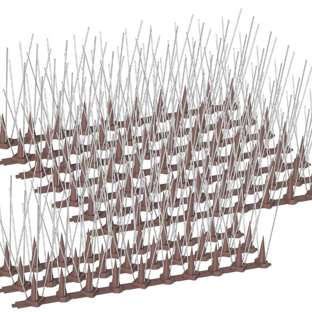 12in. x 0.75 in. Stainless Steel Bird Spikes Deterrent for Pigeons and Other Animals for Garden Fence and Wall (32-Pack) - Hercitys