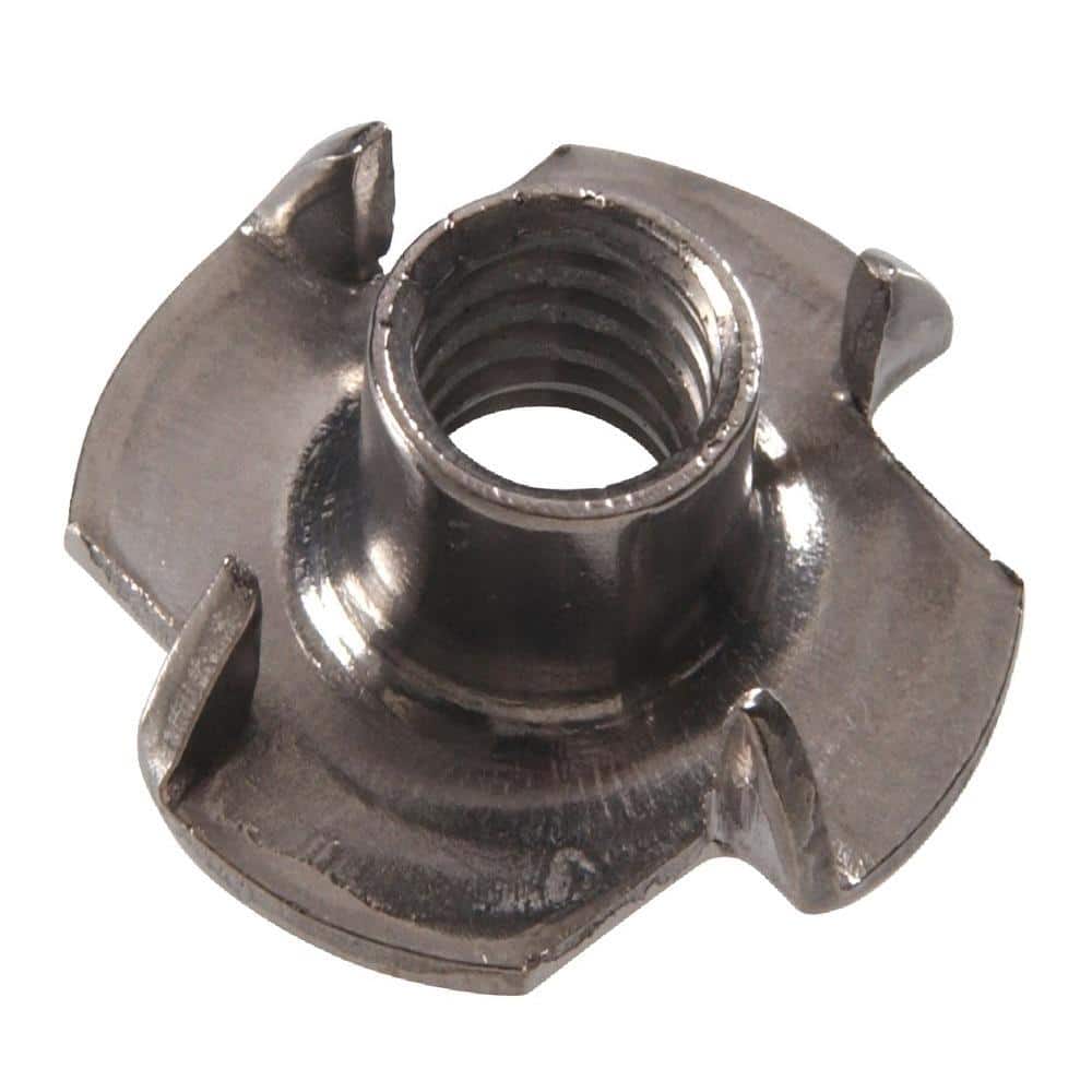 3/8 in.-16 x 7/16 in. x 1 in. Stainless Steel Pronged Tee Nut (15-Pack) - Hercitys