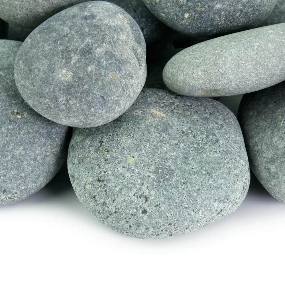 0.25 cu. ft. 3 in. to 5 in. Black Mexican Beach Pebble Smooth Round Rock for Gardens, Landscapes, and Ponds - Hercitys