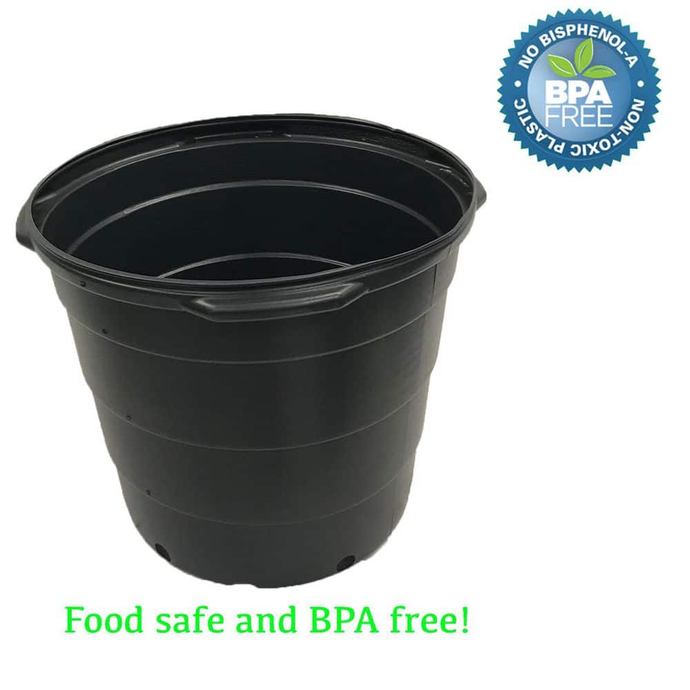 15 Gal. Plastic Round Nursery Trade Pots (5-Pack) - Hercitys