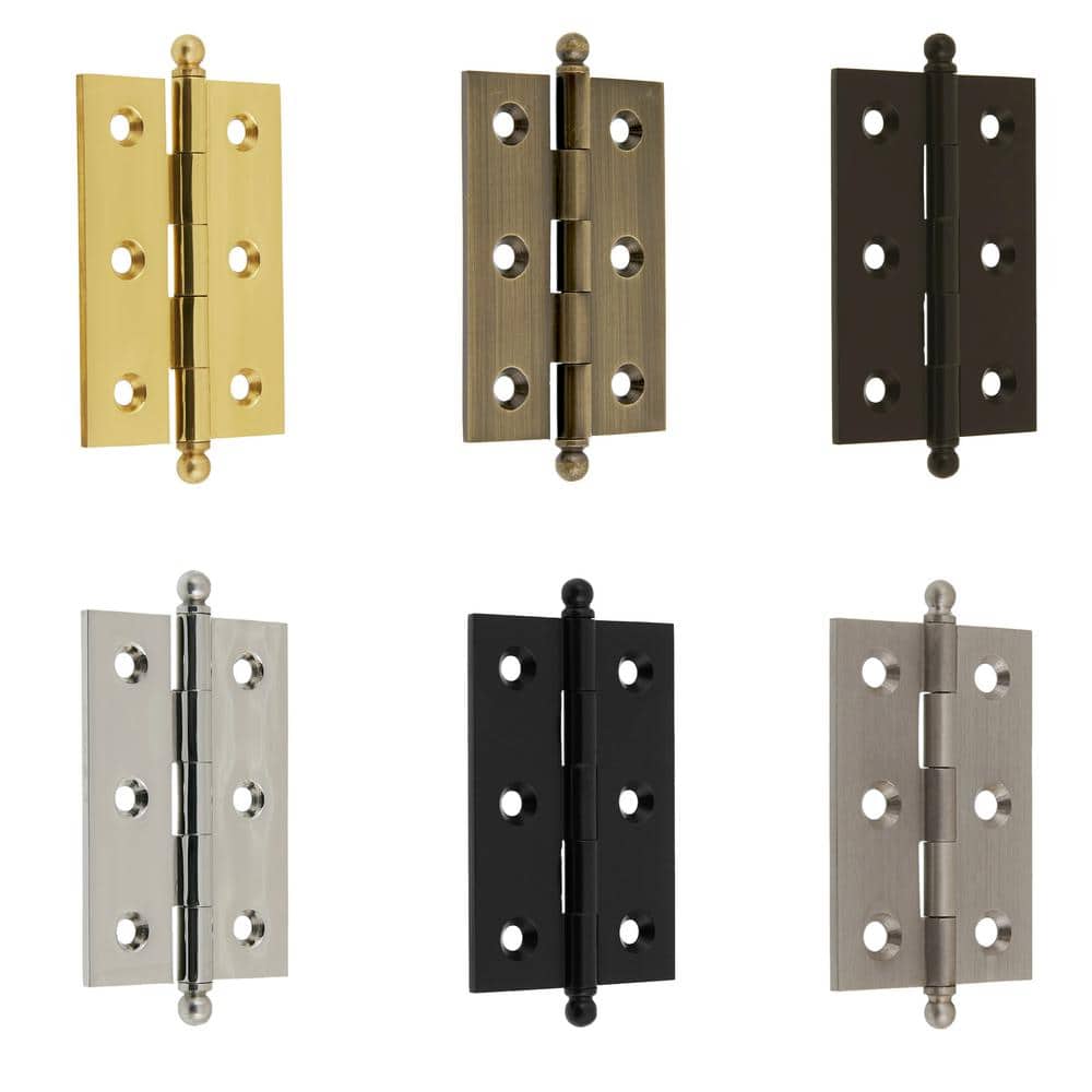 2-1/2 in. x 1-7/10 in. Polished Brass No Lacquer Solid Extruded Brass Loose Pin Mortise Cabinet Hingge (1-Pair) - Hercitys