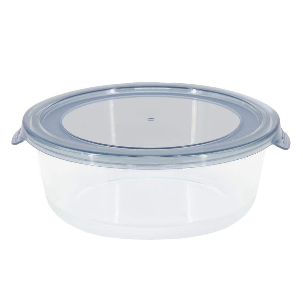 32 Ounce Round Glass Storage Container in Grey - Hercitys