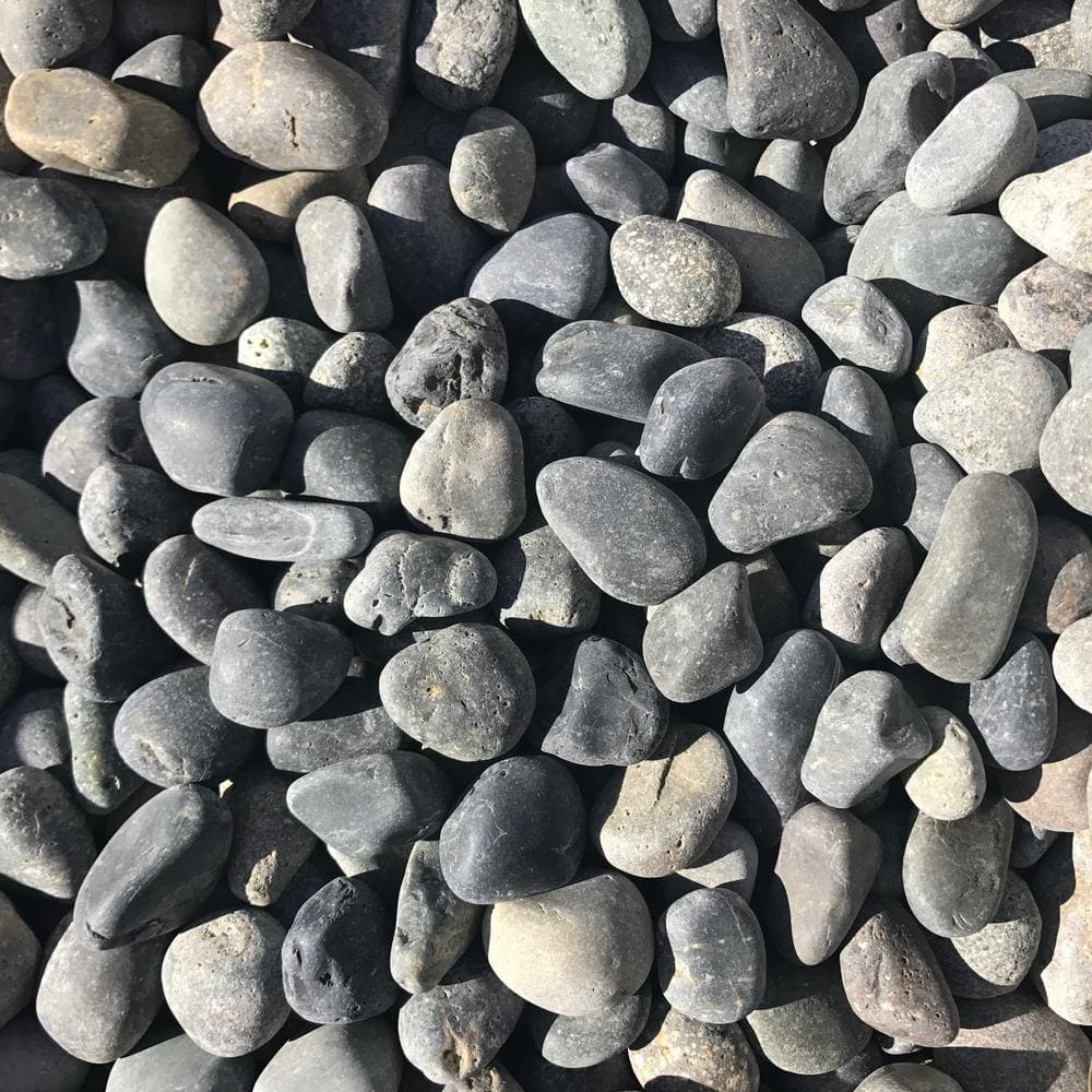 0.50 cu. ft. 40 lbs. 3/4 in. to 2 in. Small Black Mexican Beach Pebble - Hercitys