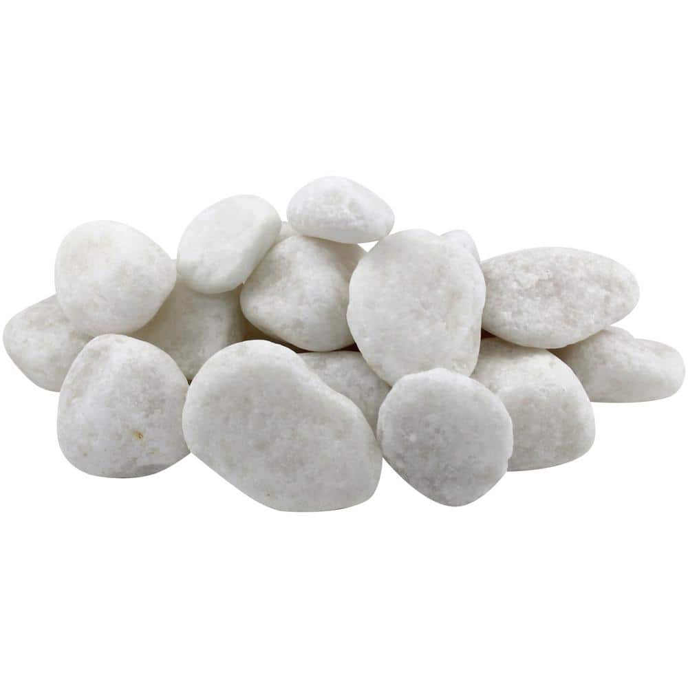 1 in. to 2 in. 30 lb. Medium Snow White Pebbles - Hercitys