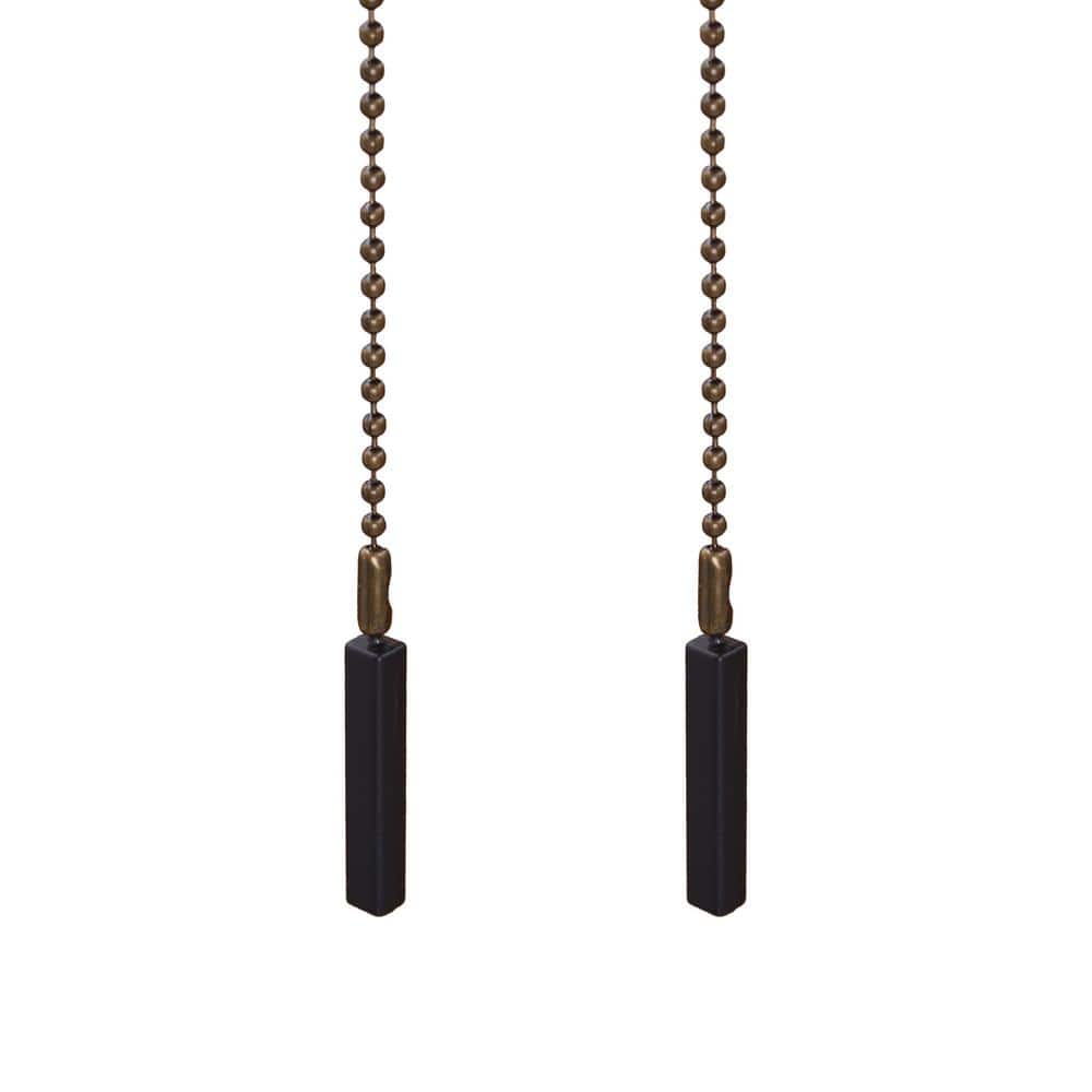 5 in.Bronze Metal Rectangle Ceiling Fan Pull Chains (2-Pack) - Hercitys